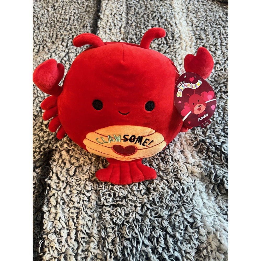 SQUISHMALLOW 8" Aneta Lobster Clawsome Heart VALENTINES DAY PLUSH NEW WITH TAGS